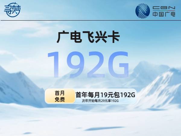 广电飞兴卡【首年19元192G】